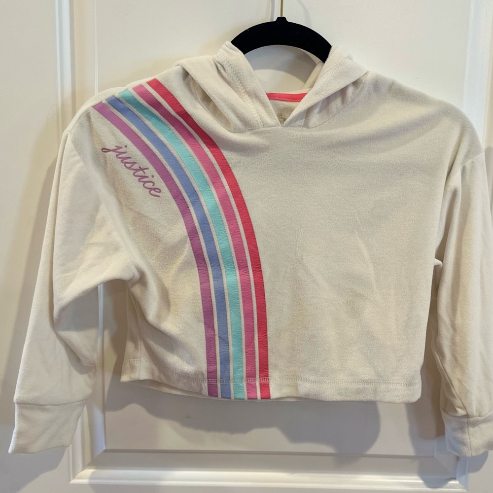 Justice Girls XS Cropped Hoody Sweatshirt